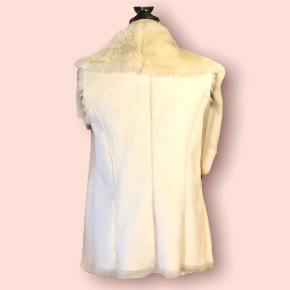 Scoop NYC white faux fur shearling vest - Picture 4 of 5